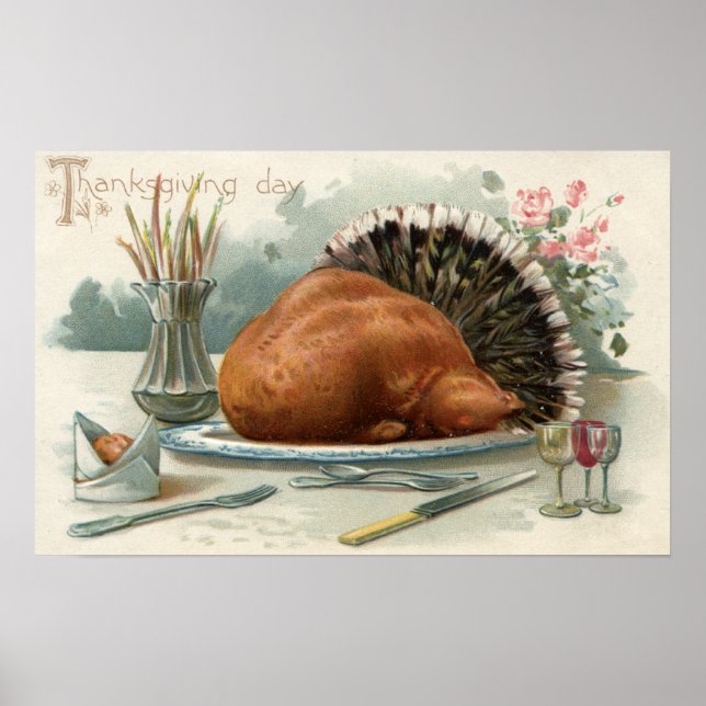 Thanksgiving DayA Dresp. Turkiet för middag Poster (Framsidan)