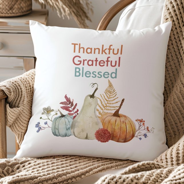 Thanksgiving Dekorativ kudde tacksamt, välsignat (Skapare uppladdad)