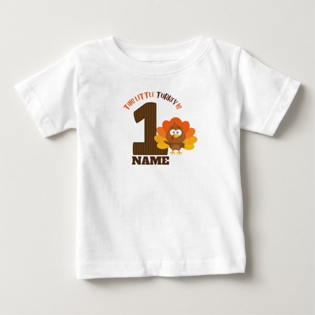thanksgiving Den första födelsedagskalan liten kal T Shirt (Framsida)