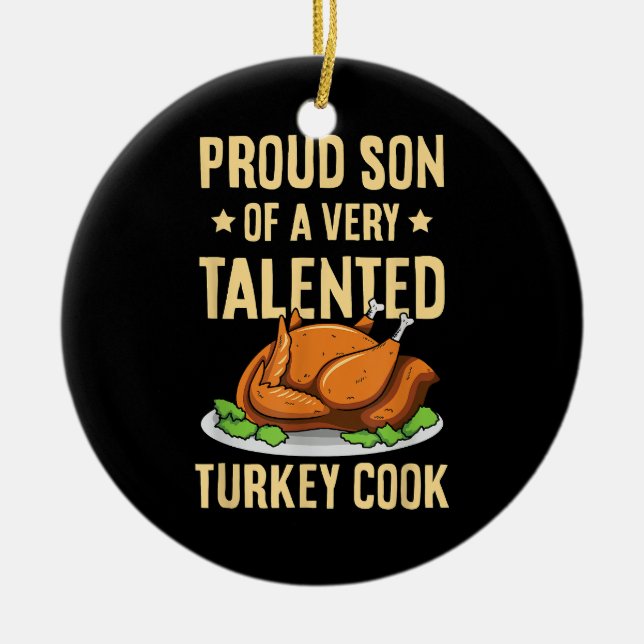Thanksgiving design för en son till en turkisk koo julgransprydnad keramik (Framsidan)