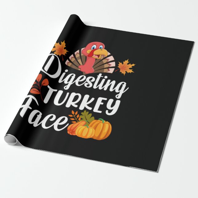 Thanksgiving Digcing Turkey Ansikte Presentpapper (Utrullad)