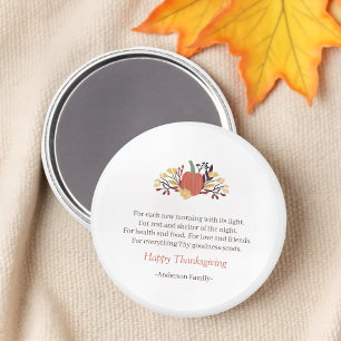 Thanksgiving Dikt Rustic Pumpkin Bouquet Magnet