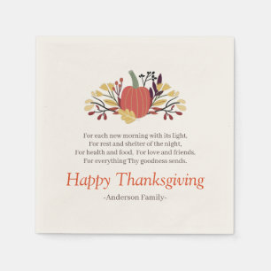 Thanksgiving Dikt Rustic Pumpkin Bouquet Pappersservett