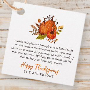 Thanksgiving Dikt Rustic Pumpkin Harvest Gåvor Etiketter