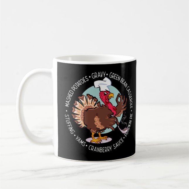 THANKSGIVING DINNER ÄR KVAR Lustig thanksgiving Kaffemugg (Vänster)