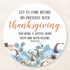 Thanksgiving Dinner Bible Verse Underlägg Papper Rund