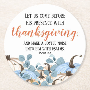 Thanksgiving Dinner Bible Verse Underlägg Papper Rund