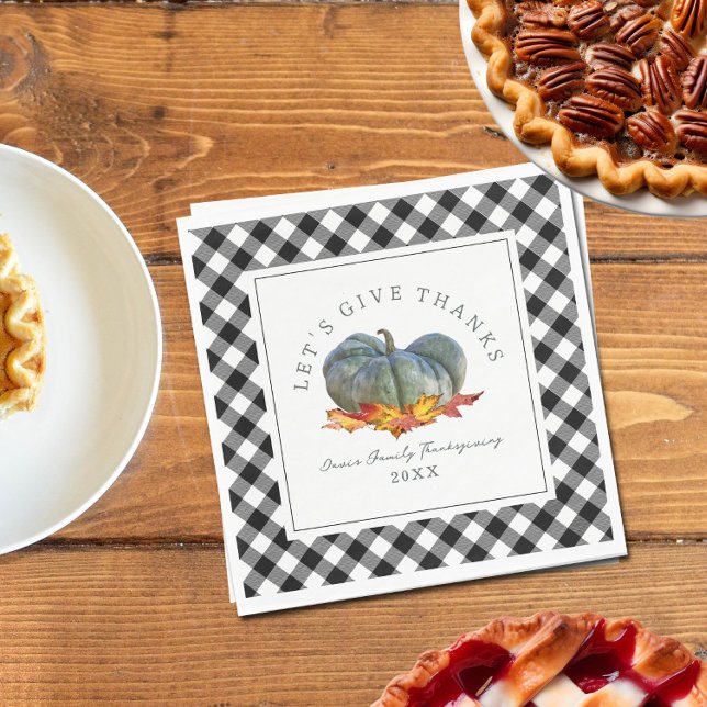 Thanksgiving Dinner Buffalo Play Gourd Pumpkin Pappersservett (Skapare uppladdad)