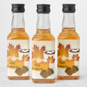 Thanksgiving Dinner Cuisine Pumpkin Paj Hett Choco Spritflaskor Etikett