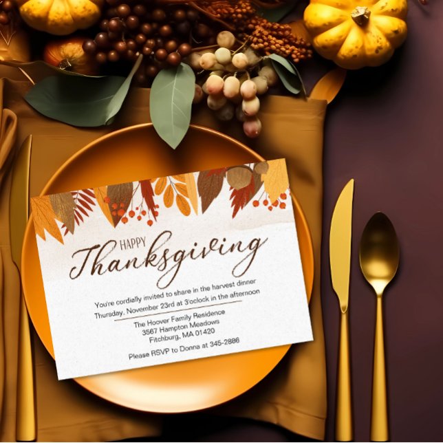 THANKSGIVING DINNER | *Enkel att redigera* Inbjudningar (Skapare uppladdad)