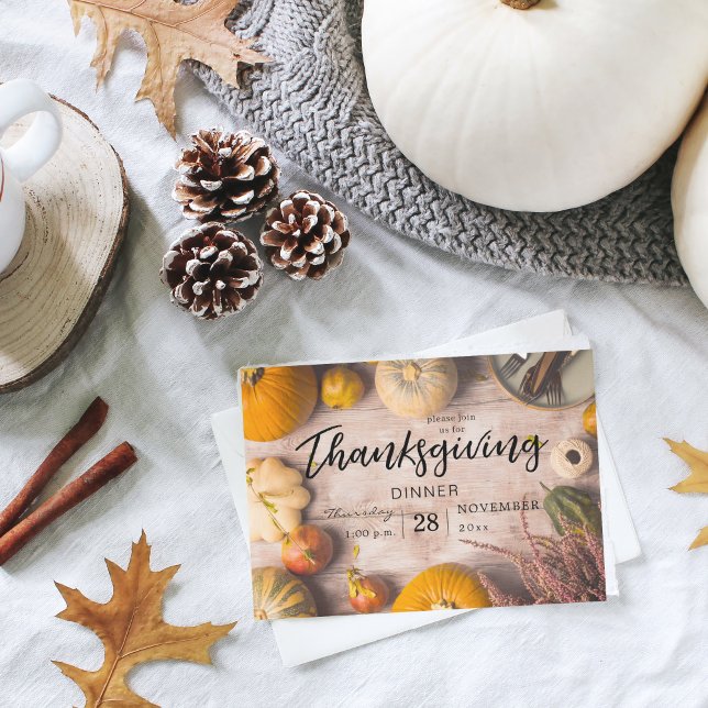 Thanksgiving Dinner Feast Pumpkin Inbjudningar (Skapare uppladdad)