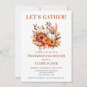 Thanksgiving Dinner för påfyllning av vattenfärg, Inbjudningar