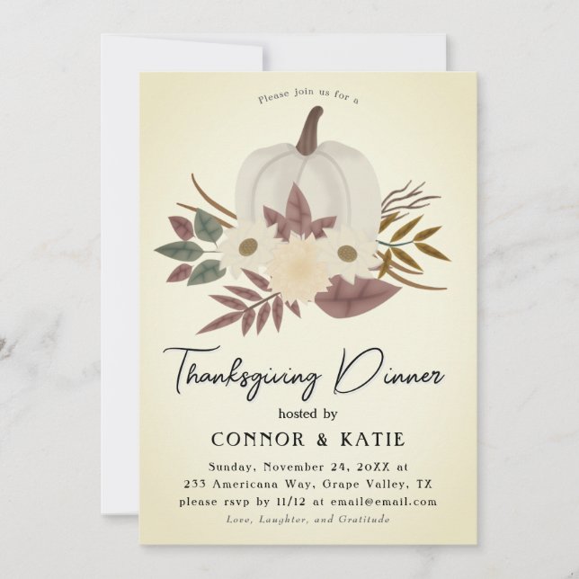 Thanksgiving Dinner Invitation 2024 Inbjudningar (Framsida)