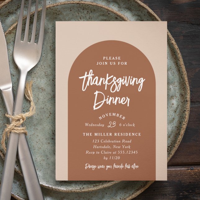 Thanksgiving Dinner Modern Arch | Specialinbjudan Inbjudningar (Skapare uppladdad)