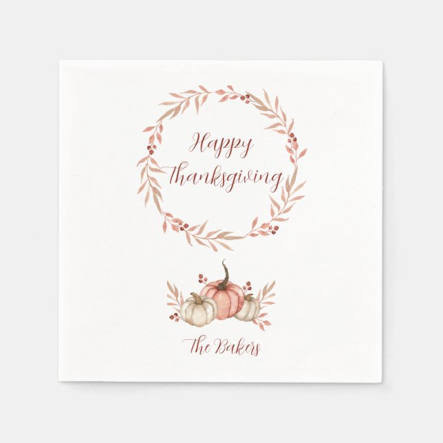 Thanksgiving Dinner Napkin Pumpkin Spice Pappersservett (Framsidan)