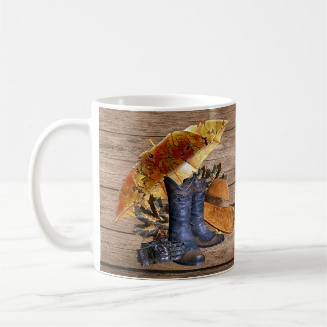 Thanksgiving Dinner Party Orange Rustic Vintage Kaffemugg (Vänster)
