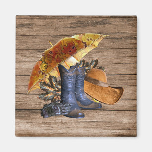 Thanksgiving Dinner Party Orange Rustic Vintage Magnet