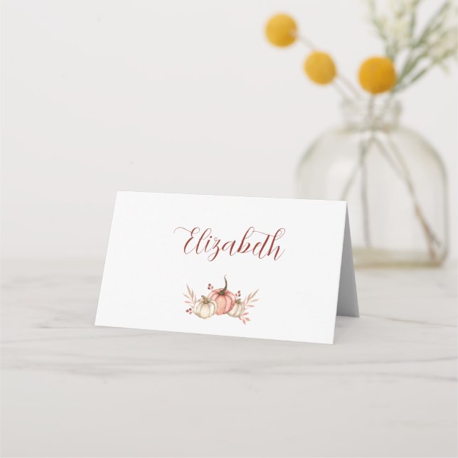 Thanksgiving Dinner Place Pumpkin Spice Placeringskort (Framsida)