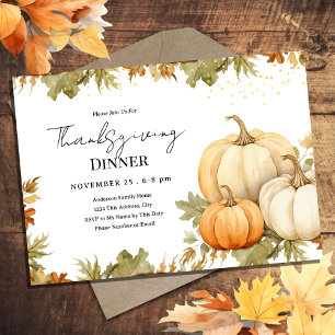 Thanksgiving Dinner Pumpkin Harvest Inbjudningar