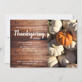 Thanksgiving Dinner Pumpkin Harvest Photo Inbjudningar