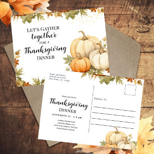 Thanksgiving Dinner Pumpkin Harvest Vykort