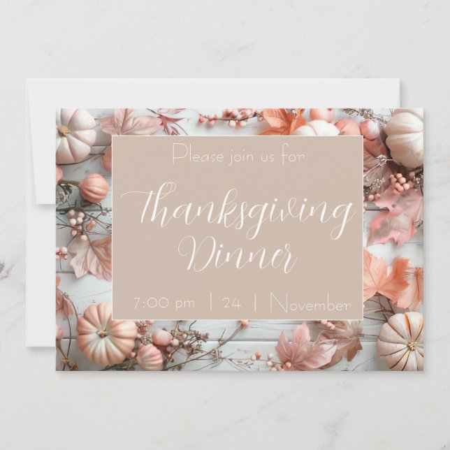 Thanksgiving Dinner Pumpkin-inbjudan Inbjudningar (Framsida)