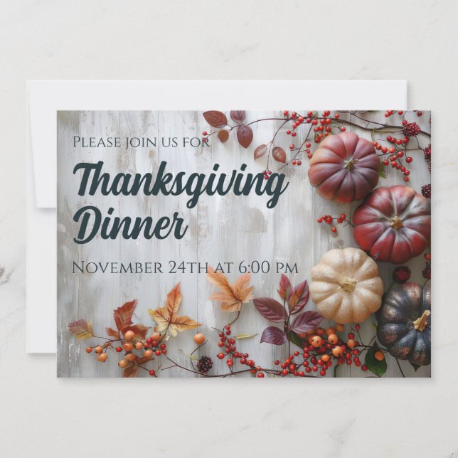 Thanksgiving Dinner Pumpkin-inbjudan Inbjudningar (Framsida)