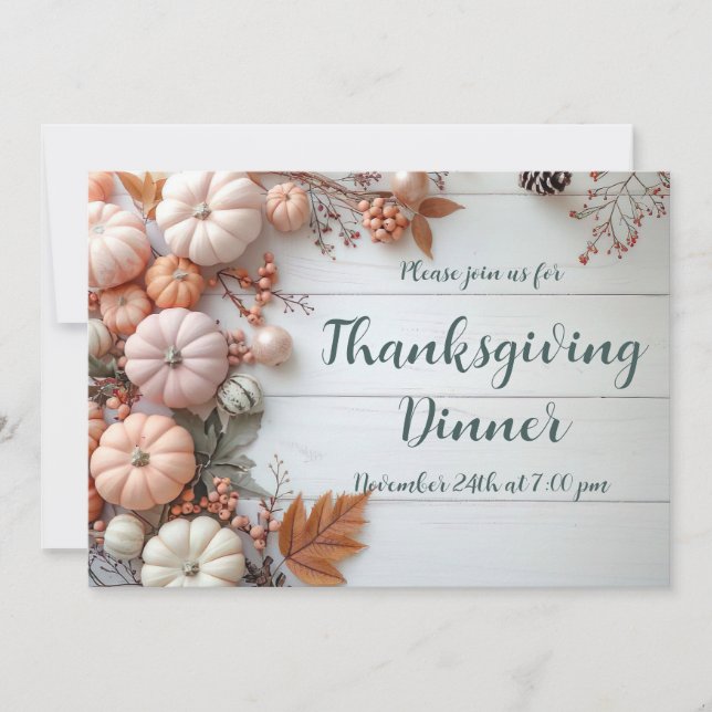 Thanksgiving Dinner Pumpkin-inbjudan Inbjudningar (Framsida)
