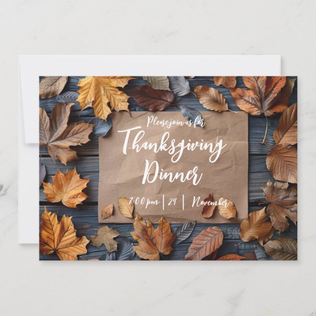 Thanksgiving Dinner Pumpkin-inbjudan Inbjudningar (Framsida)