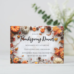 Thanksgiving Dinner Pumpkin-inbjudan Inbjudningar