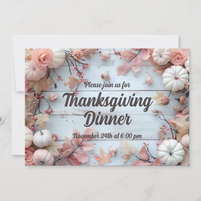 Thanksgiving Dinner Pumpkin-inbjudan Inbjudningar (Framsida)