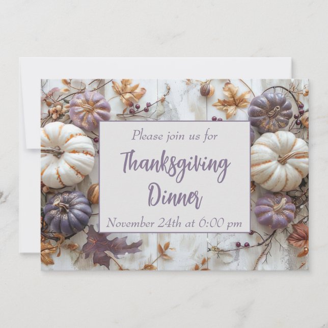 Thanksgiving Dinner Pumpkin-inbjudan Inbjudningar (Framsida)