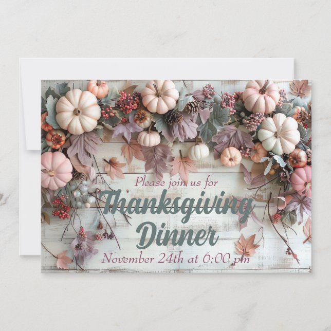 Thanksgiving Dinner Pumpkin-inbjudan Inbjudningar (Framsida)