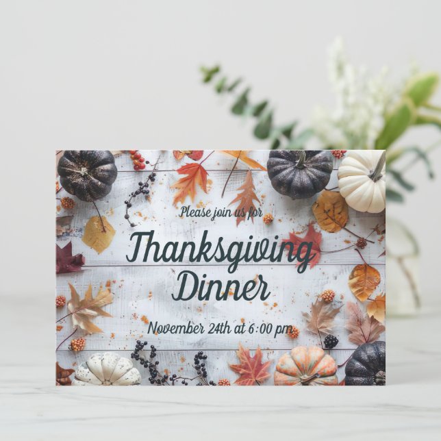 Thanksgiving Dinner Pumpkin-inbjudan Inbjudningar (Stående Fram)