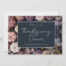 Thanksgiving Dinner Pumpkin-inbjudan Rustic Inbjudningar