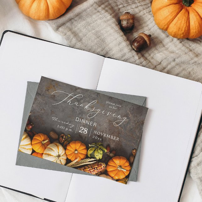 Thanksgiving Dinner Pumpkins-inbjudan Inbjudningar (Skapare uppladdad)