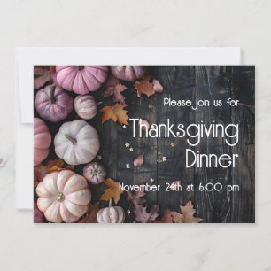 Thanksgiving Dinner Rustic Pumpkin-inbjudan Inbjudningar
