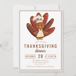 Thanksgiving Dinner Turkey Chef Inbjudningar