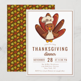 Thanksgiving Dinner Turkey Chef Inbjudningar