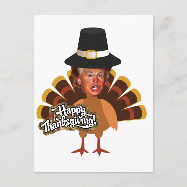 thanksgiving donald trumpturkey helg vykort (Framsida)