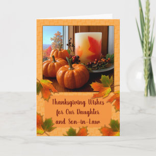 Thanksgiving Dotter och son in law still Life Kort