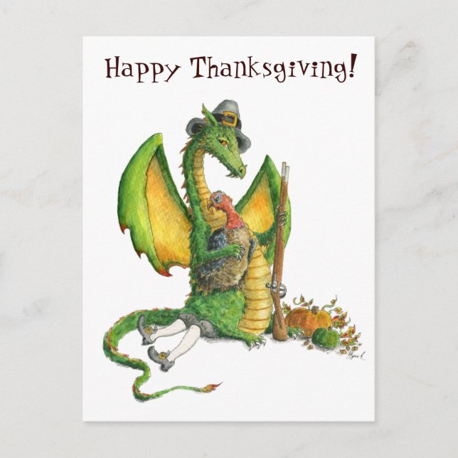 Thanksgiving Dragon-vykort Helg Vykort (Framsida)
