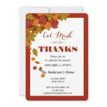 Thanksgiving Eat Drink & Ge Tack Höst löv