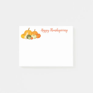 Thanksgiving efter anteckningar post-it block