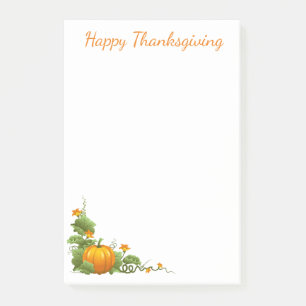 Thanksgiving efter anteckningar post-it block