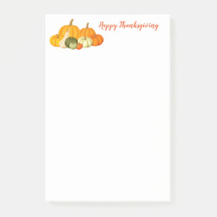 Thanksgiving efter anteckningar post-it block