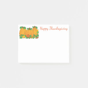 Thanksgiving efter anteckningar post-it block