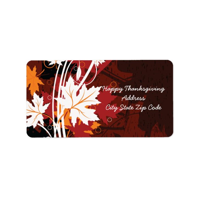 Thanksgiving-etiketter för anpassningsbar av höst  adressetikett (Framsidan)