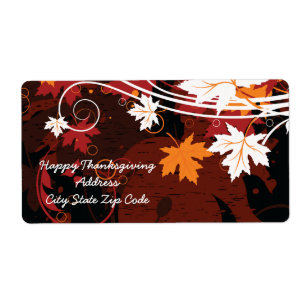 Thanksgiving-etiketter för anpassningsbar av höst fraktsedel