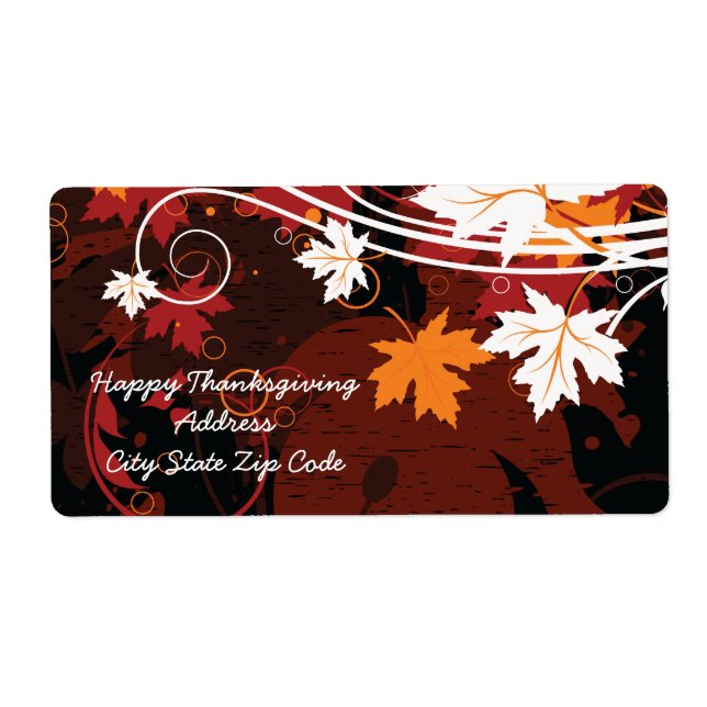 Thanksgiving-etiketter för anpassningsbar av höst  fraktsedel (Framsidan)